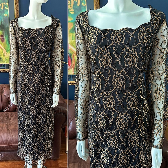 Vintage Dresses & Skirts - SOLDSOLDSOLD Vintage lace formal dress
